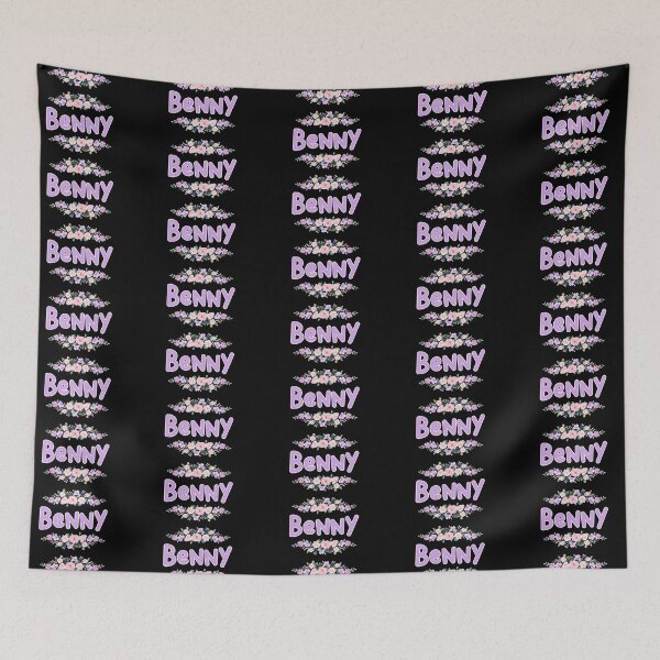 Item preview, Purple Flower Benny Name Label (Black) designed and sold by NormadWorld.