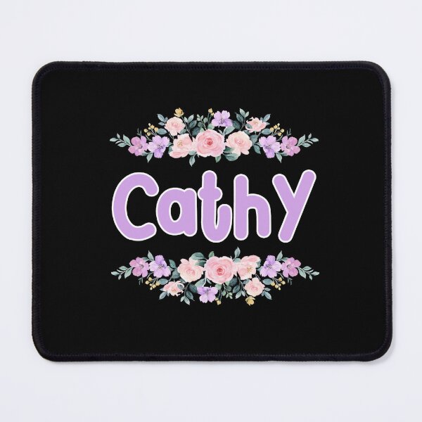 Item preview, Purple Flower Cathy Name Label (Black) designed and sold by NormadWorld.