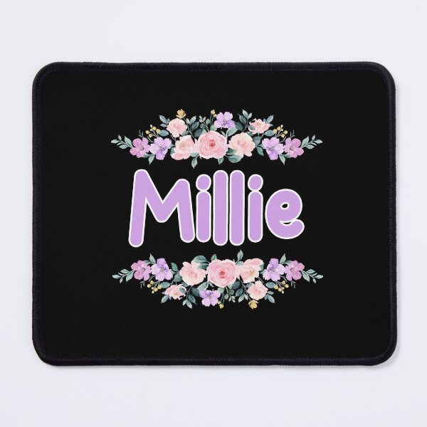 Item preview, Purple Flower Millie Name Label (Black) designed and sold by NormadWorld.