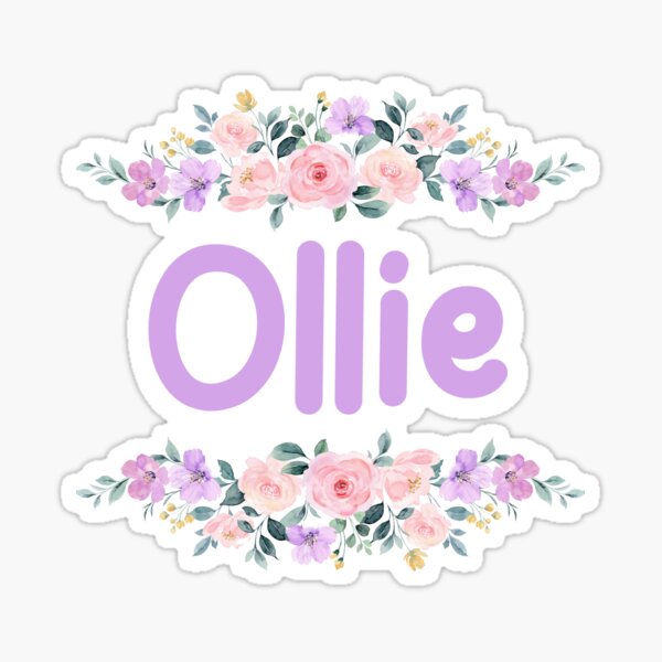 Artikel-Vorschau von Lila Blumen-Ollie-Namensschild, designt und verkauft von NormadWorld.