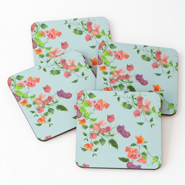 Item preview, Blooms in Watercolor: Hand-Painted Bougainvillea Elegance: Light Blue designed and sold by Hadamundo.