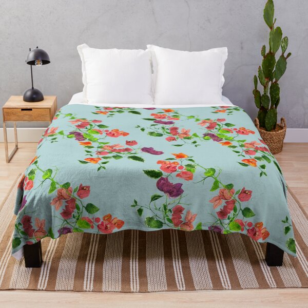 Item preview, Blooms in Watercolor: Hand-Painted Bougainvillea Elegance: Light Blue designed and sold by Hadamundo.