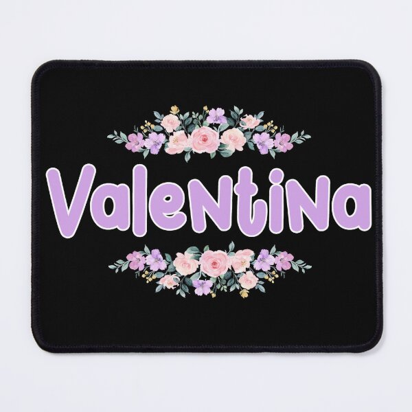Item preview, Purple Flower Valentina Name Label (Black) designed and sold by NormadWorld.