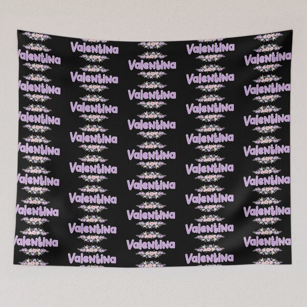 Item preview, Purple Flower Valentina Name Label (Black) designed and sold by NormadWorld.