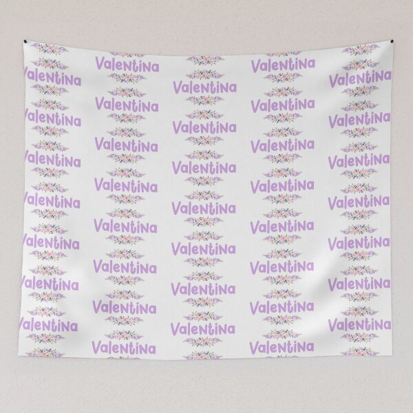 Item preview, Purple Flower Valentina Name Label  designed and sold by NormadWorld.