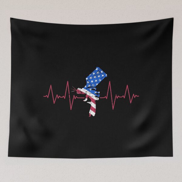 Item preview, Paint Sprayer Heartbeat Car Painting Pulse Line EKG USA Flag  designed and sold by venomousvector.