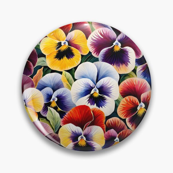 Item preview, Watercolor picture of Red, Purple, Blue and Bronze Pansy Flowers designed and sold by Petalandfur.
