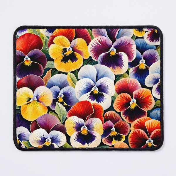 Item preview, Watercolor picture of Red, Purple, Blue and Bronze Pansy Flowers designed and sold by Petalandfur.