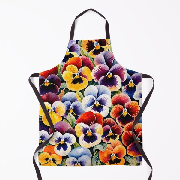 Item preview, Watercolor picture of Red, Purple, Blue and Bronze Pansy Flowers designed and sold by Petalandfur.