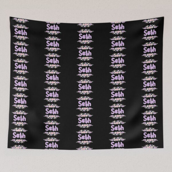 Item preview, Purple Flower Seth Name Label (Black) designed and sold by NormadWorld.
