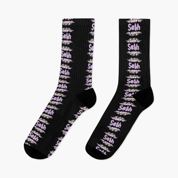 Item preview, Purple Flower Seth Name Label (Black) designed and sold by NormadWorld.