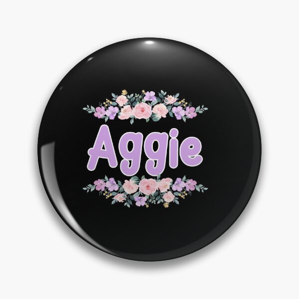 Item preview, Purple Flower Aggie Name Label (Black) designed and sold by NormadWorld.