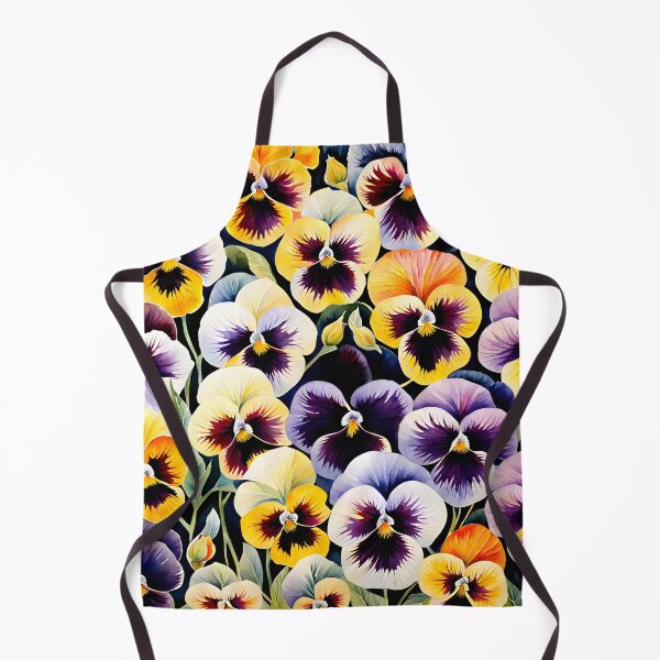 Item preview, Watercolor picture of Bronze, Lilac, Black and Yellow Pansy Flowers designed and sold by Petalandfur.