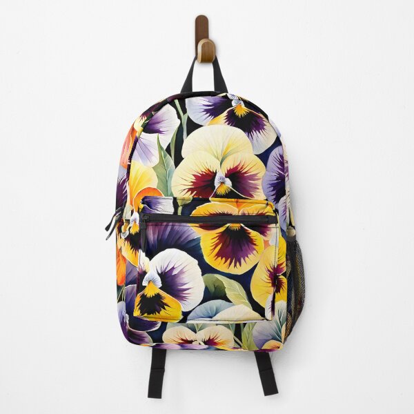 Item preview, Watercolor picture of Bronze, Lilac, Black and Yellow Pansy Flowers designed and sold by Petalandfur.