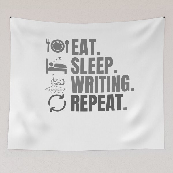 Item preview, Eat sleep writing repeat designed and sold by Creativedsigna.
