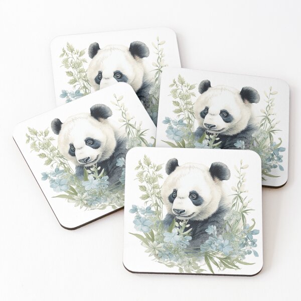 Item preview, A ROMANTIC PANDA AMONG THE FLOWERS designed and sold by infinitearte.