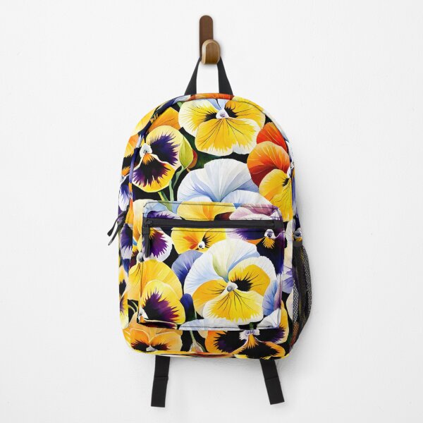 Item preview, Watercolor picture of Yellow, White, Lavender and Orange Pansy Flowers designed and sold by Petalandfur.