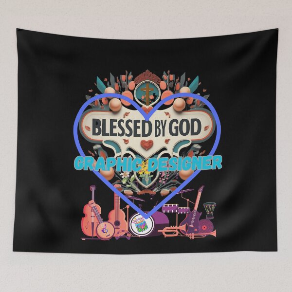 Item preview, BLESSED BY GOD GRAPHIC DESIGNER designed and sold by carlos crane.