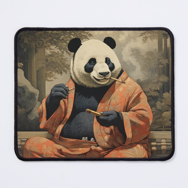 Item preview, UKIYO-E Panda smokes a cigar designed and sold by AlexArtCollega.