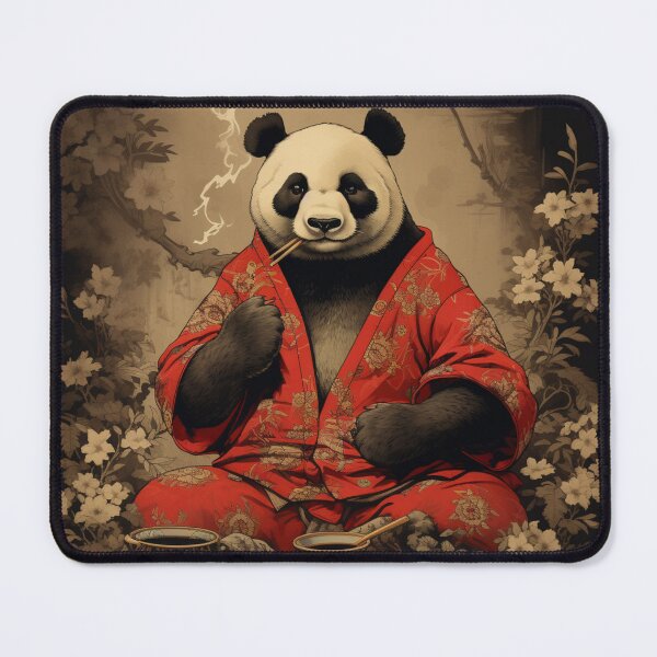 Item preview, UKIYO-E Panda smokes a cigar designed and sold by AlexArtCollega.