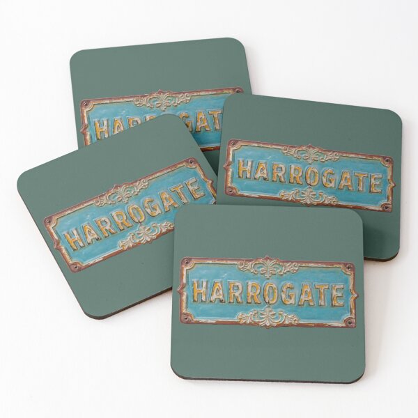 Item preview, Harrogate - Vintage AI Generated Street Sign License Plate designed and sold by SorryFrog.