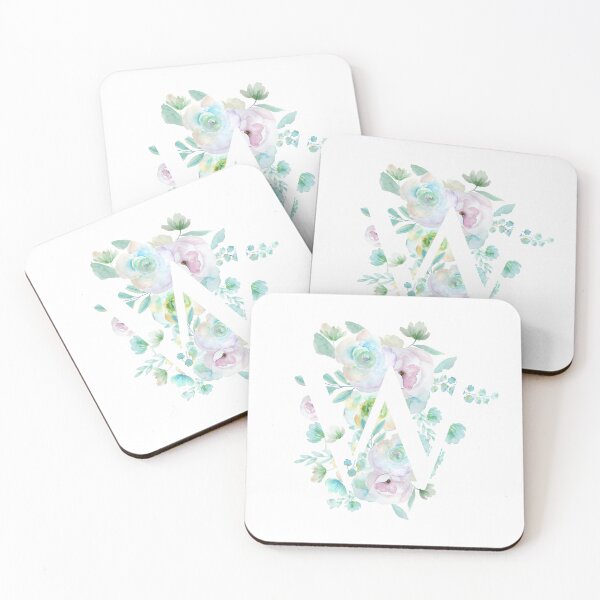 Item preview, Botanical alphabet W green and purple flowers  designed and sold by ColorandColor.