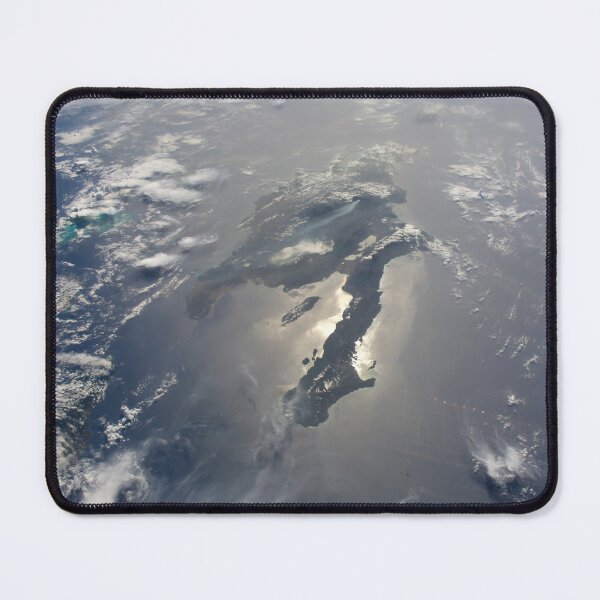 Item preview, STK204438S-The island of Hispaniola with sunglint illuminating the peninsula of Haiti. designed and sold by StocktrekImages.