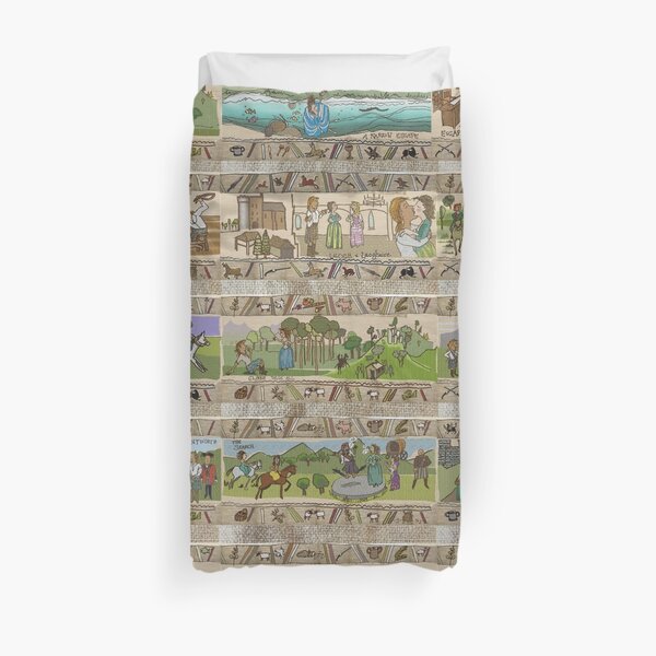 The second half of the Gabeaux Tapestry of the Outlander story Duvet Cover