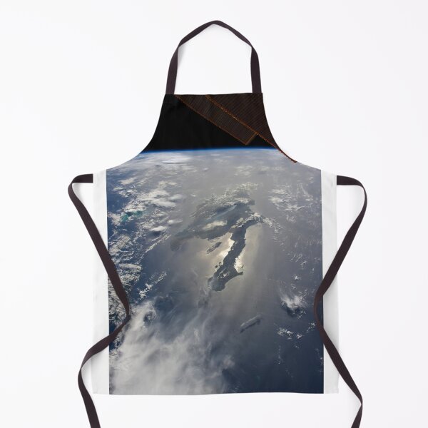 Item preview, STK204438S-The island of Hispaniola with sunglint illuminating the peninsula of Haiti. designed and sold by StocktrekImages.