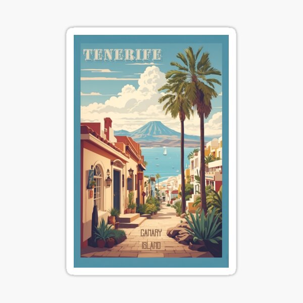 Item preview, Tenerife Paradise Dreams: Vintage Travel Poster designed and sold by Ceemko's Vintage Corner.