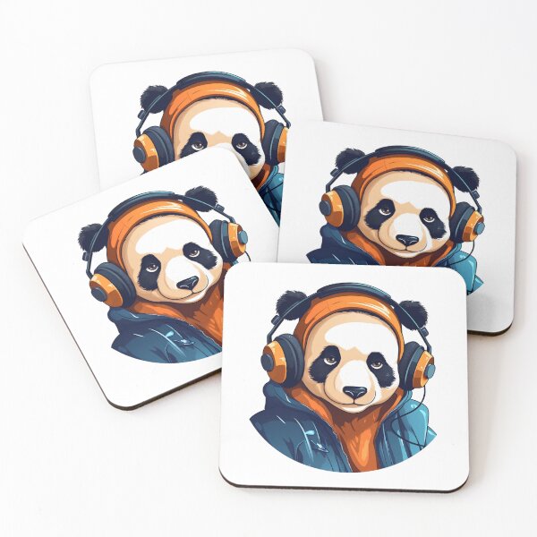 Item preview, A STREET PANDA WITH HEADPHONES designed and sold by infinitearte.