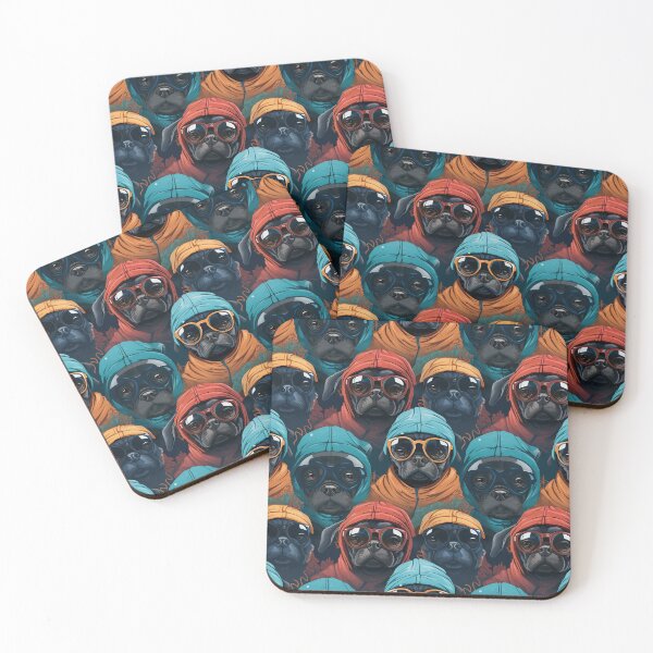Item preview, "Pugs 4 Life" - Seamless urban dog artwork  designed and sold by NevernotmeUK.