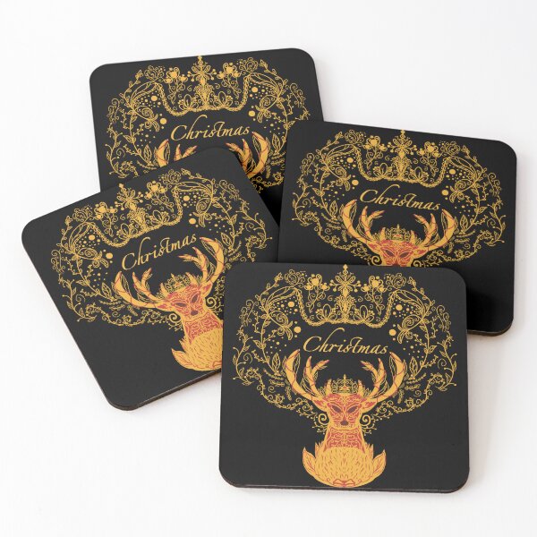 Item preview, Golden Christmas Deer designed and sold by Xatutik.art.