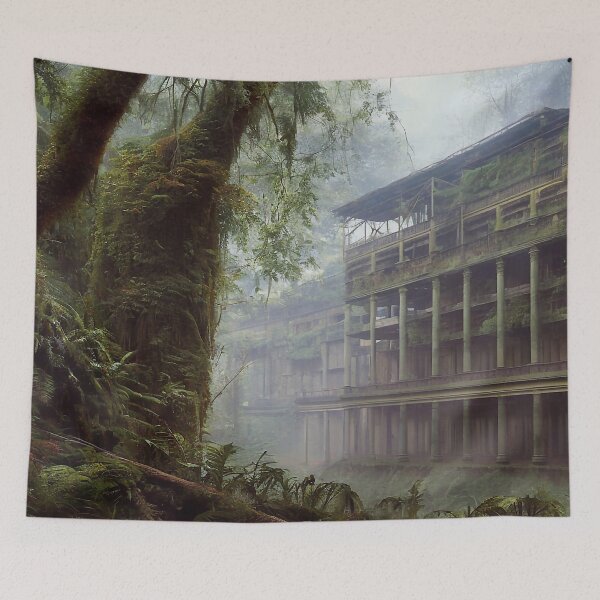 Item preview, Abandoned asylum in amazonian rainforest designed and sold by m-y-A-I-A-R-T-.