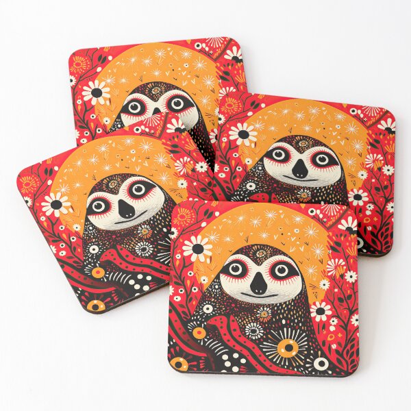 Item preview, Folk Art Floral Sloth designed and sold by GulDesignCo.