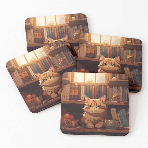 Item preview, Cat and Bookshelf designed and sold by SunMoonMilk.