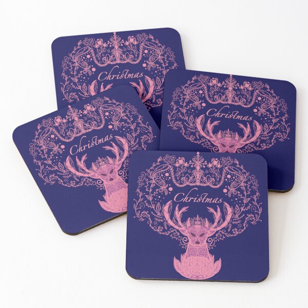 Item preview, Pink Christmas deer designed and sold by Xatutik.art.
