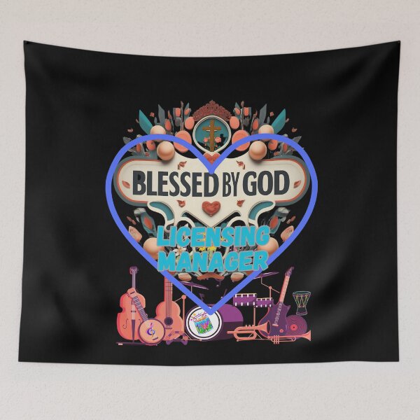 Item preview, BLESSED BY GOD licensing manager designed and sold by carlos crane.