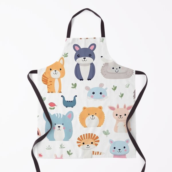 Aperçu de l'œuvre Adorables animaux de bande dessinée dans des motifs ludiques créée et vendue par VectorPlace.