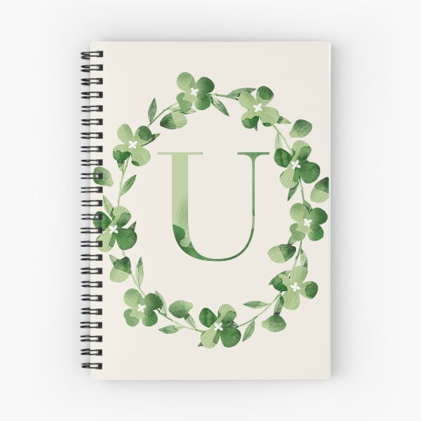 Item preview, Letter U Floral Monogram. Green Hydrangea Flowers Laurel. designed and sold by helga-wigandt.
