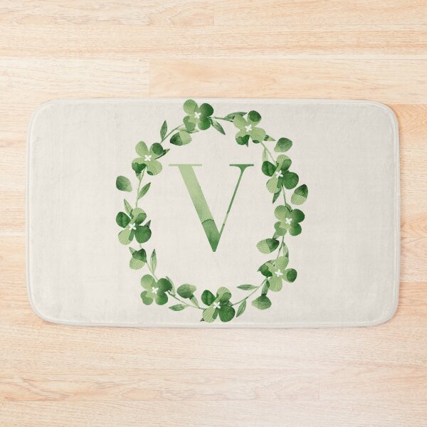 Item preview, Letter V Floral Monogram. Green Hydrangea Flowers Laurel. designed and sold by helga-wigandt.