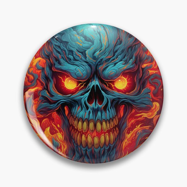 Item preview, Fiery Skull on Burning Background designed and sold by mittie101.