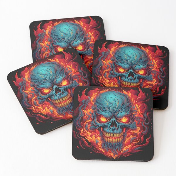 Item preview, Fiery Skull on Burning Background designed and sold by mittie101.