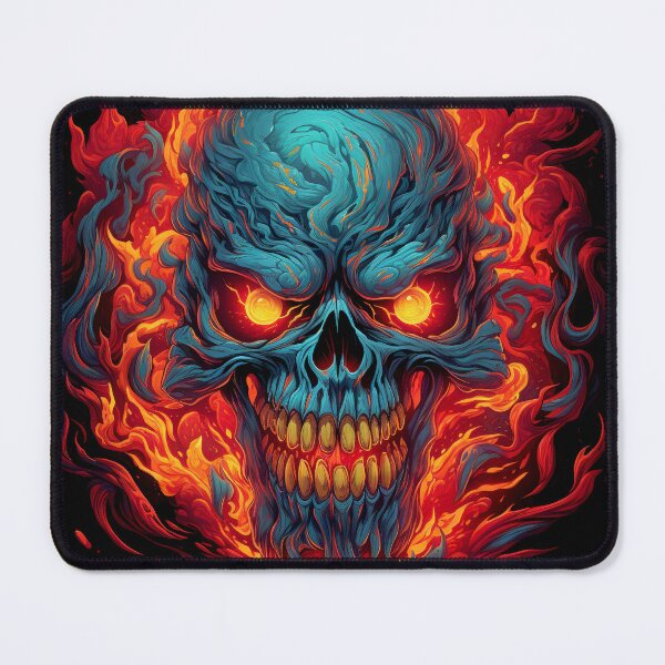 Item preview, Fiery Skull on Burning Background designed and sold by mittie101.