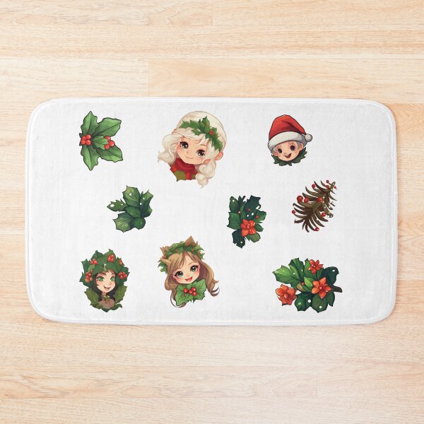 Item preview, Elf Smiles and Poinsettias, Christmas Delight designed and sold by WickedFairySt.