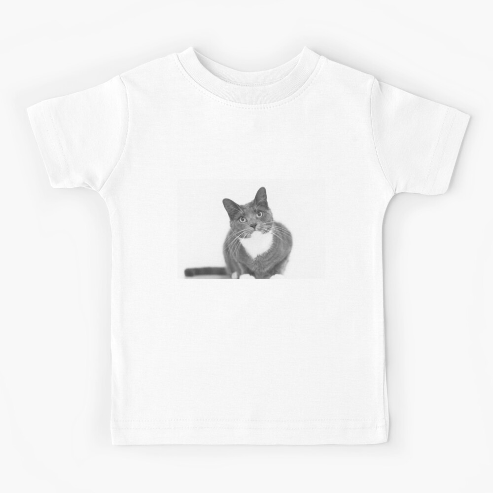 grey-and-white-cat-kids-t-shirt-for-sale-by-diamonddove-redbubble