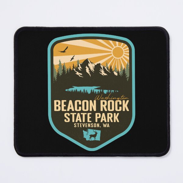 Item preview, Beacon Rock State Park Washington - WA Retro Badge Forest and Wilderness  designed and sold by mountainfad.