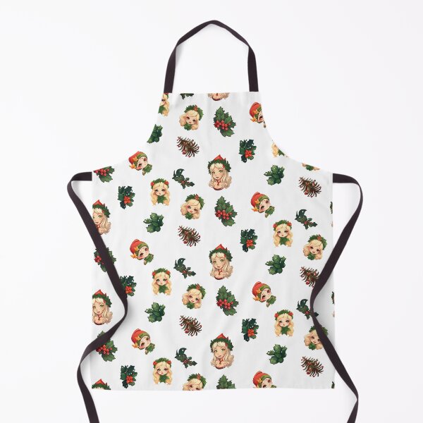 Item preview, Adorable Elf Faces in a Garden of Christmas Plants designed and sold by WickedFairySt.