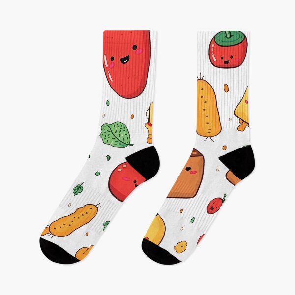 Item preview, Playful Food Characters Pattern for Kids designed and sold by VectorPlace.