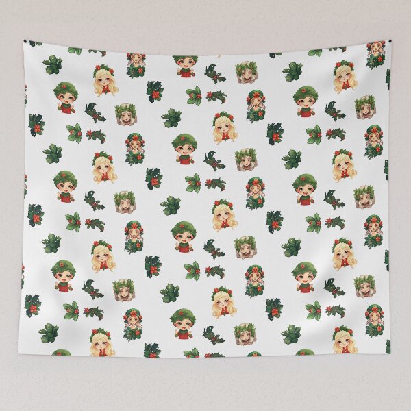 Item preview, Whimsical Plant Decor: Elf Faces and Festive Foliage designed and sold by WickedFairySt.